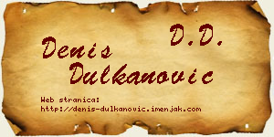 Denis Dulkanović vizit kartica